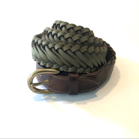 Brighton Accessories - Brighton Olive Green Suede Woven Belt